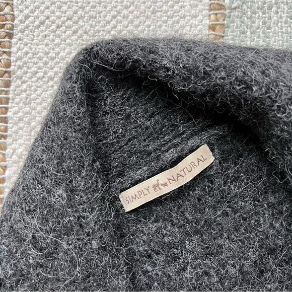Simply Natural Grey Alpaca Acrylic Open Front Cardigan Sweater Women’s Size S-M - Picture 7 of 9